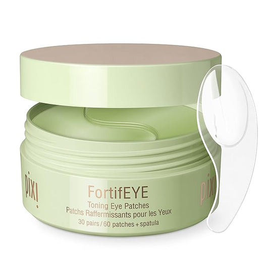 Pixi FortifEYE Firming Hydrogel Under Eye Patches for Puffy Eyes | Vegan Collagen Eye Patches to Energize, Soften Fine Lines, & Tone Eye Area | 30 Pairs / 60 Patches