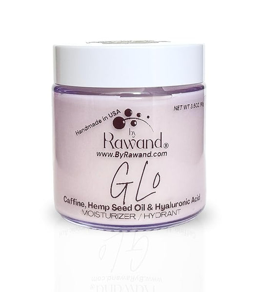 Gl0 Caffine Face Cream & Moisturizer Reduce Eye Puffiness and Pigmentation with Caffeine, Hemp Seed Oil and Hyaluronic Acid, Handmade in USA