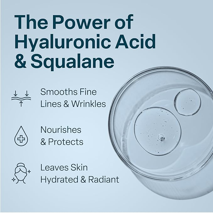 QRxLabs Plant-Based Squalane Face Moisturizer - 2 fl oz (60 mL) - Hyaluronic Acid Hydrating Cream for Face & Body - Moisturizing Cream with Vitamin B5 & Rice Protein - Silicone-Free Cruelty-Free