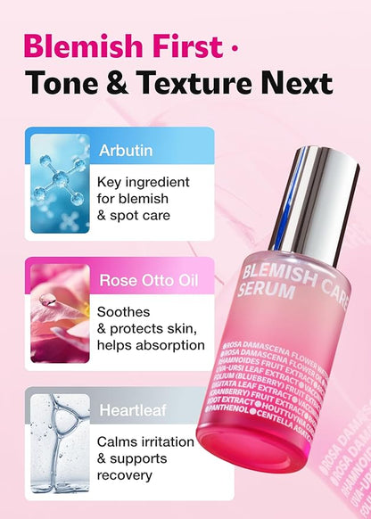 ISOI Blemish Care Up Serum for Face, Vegan Hydrating Serum for Smooth & Glass Skin Effect, Skin Barrier & Moisture Balance for Women, Arbutin, Korean Skin Care (1.18 fl. oz, 35ml)