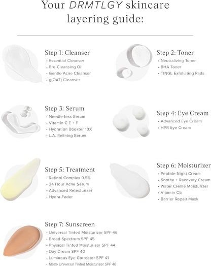 DRMTLGY Essential Facial Cleanser - Gentle Face Cleanser and Face Wash for Women and Men with Anti-Aging Peptides & Hyaluronic Acid. 6.9 fl oz, 2 Pack