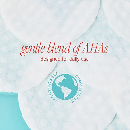 First Aid Beauty - Facial Radiance Pads with Glycolic & Lactic Acids, Daily Exfoliating Pads with AHA, Visibly Smaller Pores, Help Tone & Brighten Skin, One-Step Makeup Prep, Compostable, 60