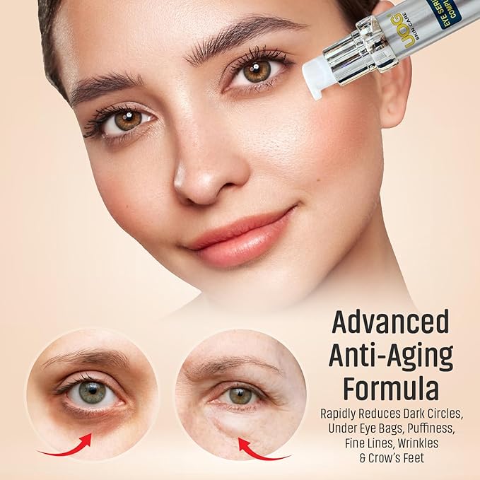 UOG (United One) Eye Serum Complex – Rapid Reduction Eye Serum for Dark Circles, Puffiness, Wrinkles & Crow’s Feet | Anti-Aging Formula for Firm, Youthful Eyes | Hydrates & Smooths (20ml / 0.7oz)