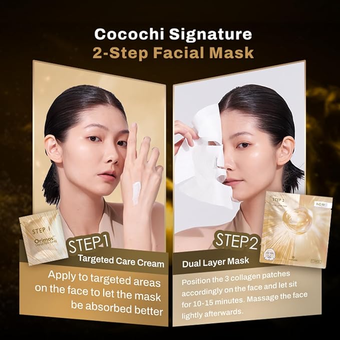 COCOCHI 5 EA Facial Mask Sheet for Women with Vitamin C Face Serum, Anti Aging Sheet Mask by Vitamin B5 & Squalane for Fine Line, Moisturizing Face Mask Skincare from Japan, AG Clarifying Concentrate