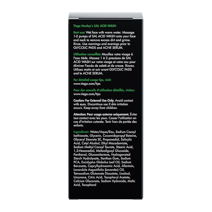 Tiege Hanley Salicylic Acid Cleanser for Men - Gentle & Deep Cleansing Face Wash for Clear Skin - Prevent Breakouts & Helps Control Oil Production, Minimizing Blackheads & Reduce Pore Size