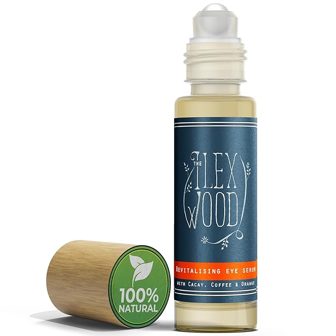 The Ilex Wood - Revitalising Eye Serum. An all-natural vegan anti-ageing serum with Cacay Oil, Green Coffee Arabica Oil, Frankincense, Eucalyptus, Thyme, Bergamot & Orange - 10ml (0.34 fl oz)