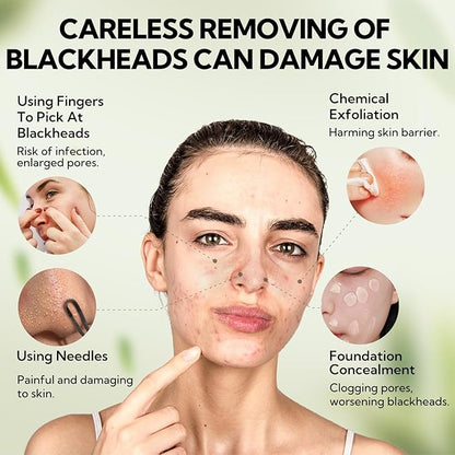 LANBENA 3.0 Bamboo Charcoal Blackhead Remover Mask, 50g/1.76 oz, 120+ pcs Nose Pore Strips, Peel off Face Mask Whiteheads Cleanser Strawberry Nose Purifying, with Amazonian White Clay