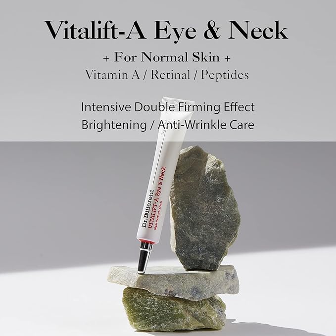 Dr.Different VITALIFT-A Eye&Neck Retinal 0.025%, Anti-aging and Anti-wrinkle Eye Cream for delicate care with Vita A, K-Skincare made by Korean Dermatologist, 0.7oz