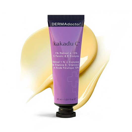 DERMAdoctor Retinol Cream for Face - Stabilized Vitamin C, Vitamin E, Ferulic Acid Anti Aging Face Cream 1% Retinol Facial Moisturizer Night-Cream for Dullness, Discoloration, Fine Lines, & Wrinkles