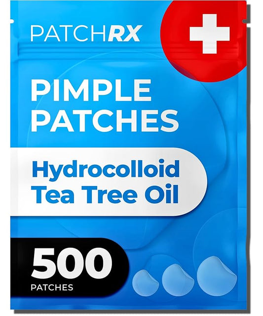 Pimple Patches for Face (500 Patches), Hydrocolloid Acne Patches with Tea Tree Oil, Pimple Patch Pimple Stickers - Hydrocolloid Patch Acne Dots - Acne Pimple Patches For Face - Zit Patches