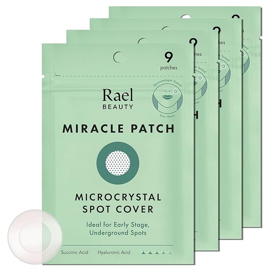 Rael Pimple Patches, Miracle Microcrystal Spot Cover - Hydrocolloid Acne Pimple Patch with Tea Tree Oil, Early Stage Zits and Blemish, Korean Skin Care (36 Count)