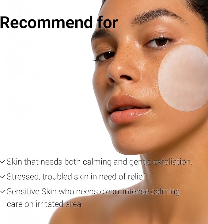 Soothing Calm Toner Pad, Daily Gentle Exfoliating & Hydrating Facial Pads for Intense Soothing Care, Heartleaf Extract and CICA for Sensitive Skin Safe, Korean Skincare (60 Pads)