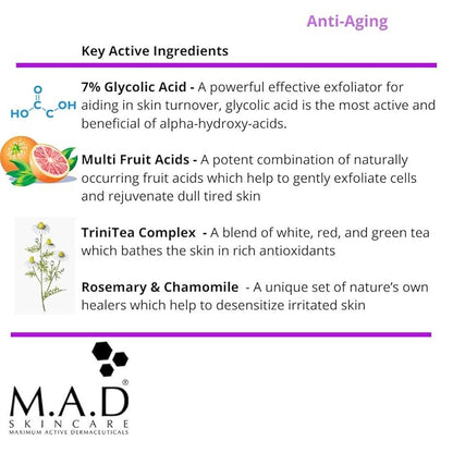 M.A.D Skincare Anti-Aging Glycolic Toner w/Multi Fruit Acids