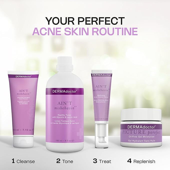 DERMAdoctor Ain't Misbehavin' Dermatologist Formulated Salicylic Acid Acne Control Serum, Acne Spot Treatment for Blemish Control and Cystic Acne breakouts with Tea Tree - 1 oz