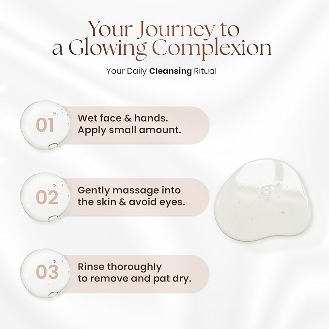 GlycoPeptide Radiance Cleanser - Hydrating Gentle Cleanser with Peptides, Glycolic Acid, AHAs, Vitamin C & E - Exfoliating Face Wash - 4.73 fl oz / 140 ml