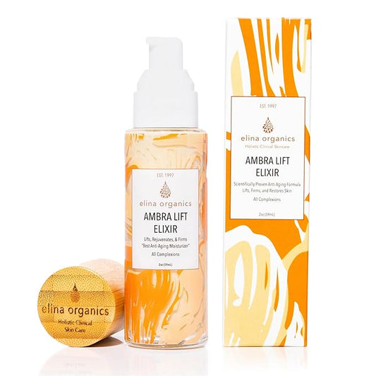Ambra Lift Elixir, 2oz – Award-Winning Anti-Aging Moisturizer with Baltic Amber, Marine Collagen & Pearl Powder – Lifts, Firms & Hydrates – Organic, Vegan