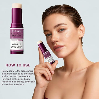 Calcium Volume Multi Balm Stick with Collagen & Natural Oils, Calcium Enriched Formula to Support Skin Firmness, Improve Elasticity & Plumpness, Multi-Action Hydrating Balm for Face, Neck Daily Use