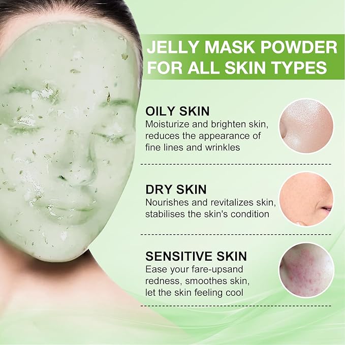 Jelly Mask for Facials Professional, Hydrating & Moisturizing Peel-Off Natural Gel Face Mask SkinCare, Professional Spa Use Jelly Face Masks, Deep Hydration & Glow 23 Fl Oz (Tea Tree)