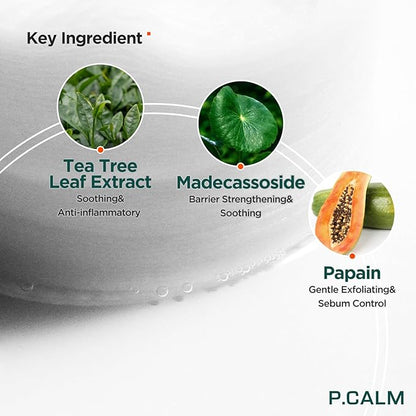 P.CALM Barrier Cycle Toner Pad Refill Pack – 120 Pads (60 + 60) with Centella Asiatica & Papaya Extract for Soothing, Moisturizing & Exfoliating, Korean Vegan Facial Toners Pads for Sensitive Skin