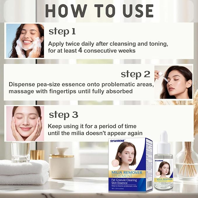 40 ml Milia Remover Treatment Serum for Eyes & Face, Milia Remover Essence, Milia Spot Remover for Clear Skin