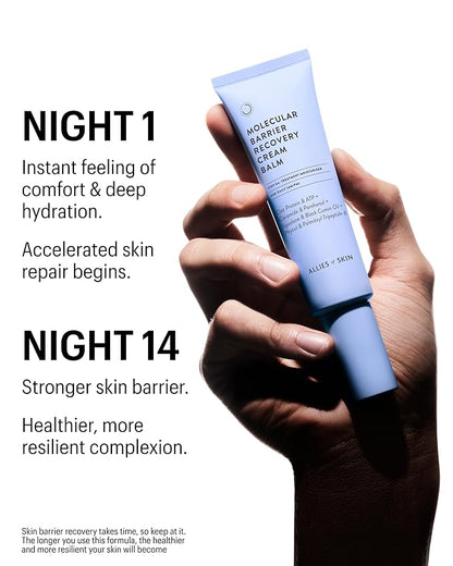 Allies of Skin Molecular Barrier Repair Cream Balm | Deeply Hydrating Face Moisturizer with Ceramides & Squalane | Daily Treatment to Soothe Irritated Skin | For Post-Procedure and Dry Skin | 1 fl oz