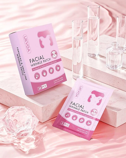 Forehead Wrinkle Patches & Smile Line Patches, Overnight Facial Wrinkle Treatment with Hyaluronic Acid, Aloe, Collagen & Vitamin E to Lift Smile Lines for Women 36pcs
