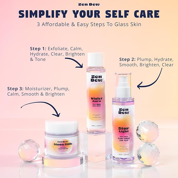 Moon Milk Snail Mucin Moisturizer Gel Cream 3.52 Oz - Blue Light Skin Defense - Korean Snail Mucin Serum Cream that Replenishes Moisture & Leaves Skin Brighter, Plumper, Soothed & Smooth - 2 Pack