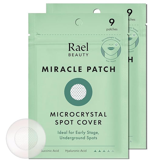 Rael Pimple Patches, Miracle Microcrystal Spot Cover - Hydrocolloid Acne Pimple Patch with Tea Tree Oil, Early Stage Zits and Blemish, Korean Skin Care (18 Count)