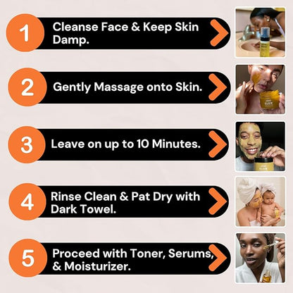 Minimo Glow Turmeric Face Scrub (𝐔𝐧𝐬𝐜𝐞𝐧𝐭𝐞𝐝) - Infused with Turmeric, Manuka Honey, Cinnamon, and Chamomile - Face Scrubber for All Skin Types - 5 FL OZ (147 ML)