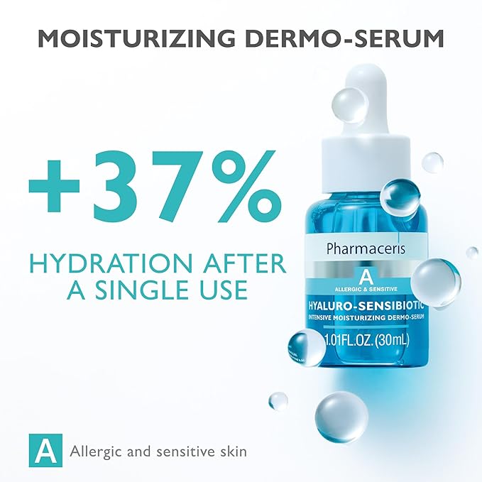 Pharmaceris Intensive Moisturizing Serum - Instant Hydration Hyaluronic Acid, Prebiotic & Niacinamide Light Weight Moisturizer for Glow Skin, HYALURO-SENSIBIOTIC