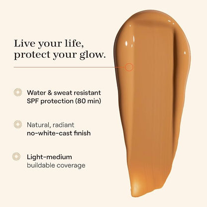 Live Tinted Hueguard Skin Tint SPF 50 - Tinted Mineral Sunscreen with Light-Medium Buildable Coverage With a Hydrating and Radiant Finish - Water and Sweat Resistant, 1.35 fl oz - Shade 07
