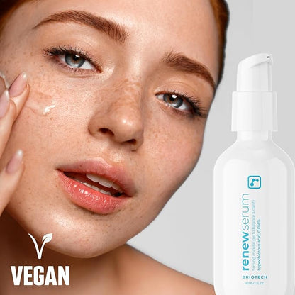 BRIOTECH Renew Serum, Hypochlorous Acid Mineral Gel, Soften Fine Line Appearance, Smooth Skin for Face, Neck, Chest, Spot Corrector, Soothe Redness, Vegan, 2 fl oz (2 Pack)