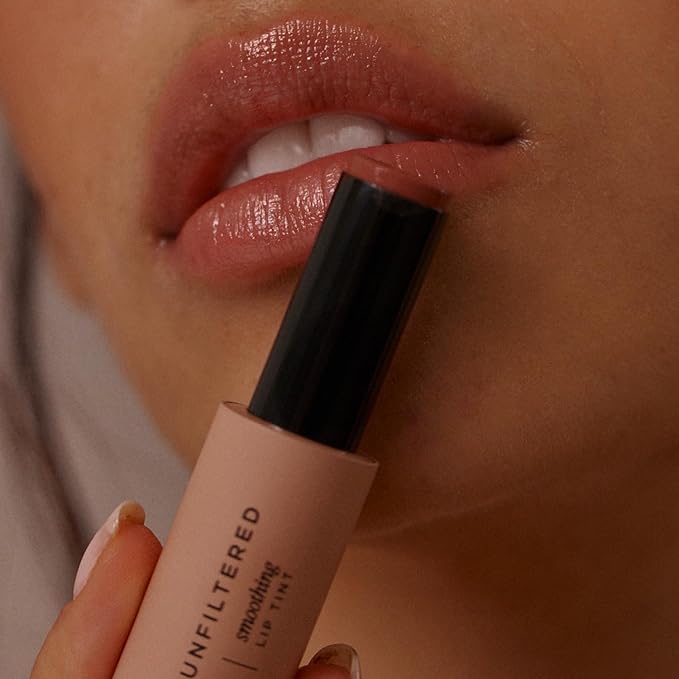 + Lux Unfiltered N°11 Smoothing Hydrating Lip Tint for Women - Tinted Lip Balm with Jojoba & Sunflower Oil - Lightweight, Moisturizing, Semi-Sheer Color - Vegan & Cruelty-Free - Cocoa (Brown)