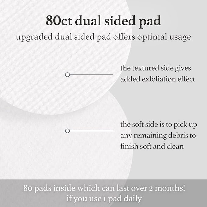 NOONI Facial Toner Pads - Glycolic Acid Exfoliating Pads 80 EA | AHA(Glycolic Acid, Lactic Acid), Pore Pad, Glass Skin, Reduces Fine lines with Panthenol & Hydrating Serum, Korean Skin Care, Kbeauty