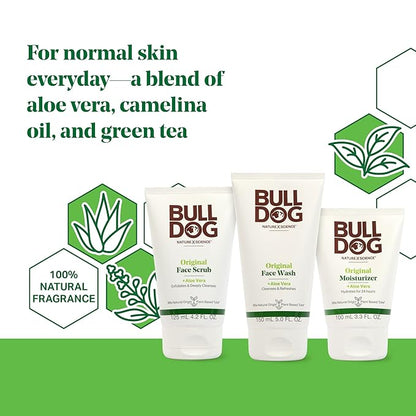 BULLDOG Mens Skincare and Grooming Original Full Face Kit with Moisturizer, Face Wash & Face Scrub