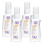 BU SPF 50 Fragrance Free Kids Sunscreen Spray for Face and Body, TSA Travel Size Sunscreen, Clear Non Aeorsol Spray, Non Greasy, Water Resistant and Oil Free, 1 oz (4-pack)