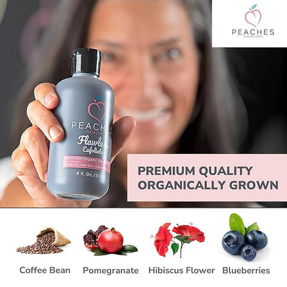 Vegan Face Exfoliator Scrub – Gentle Daily Facial Scrub with Blueberry, Coffee Bean, and Vitamin C – Face Exfoliant for Smooth, Radiant Skin – Flawless Exfoliator (8 oz)