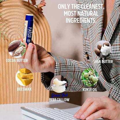 FATCO Fat Stick and All Purpose Moisturizing Stick for Dry Areas on your Face, Lips, and Body - Vanilla + Coffee (2-Pack)