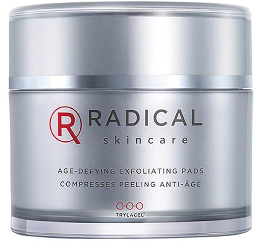Radical Skincare Age-Defying Exfoliating Pads - Remove Dead Skin, Even & Brighten Skin Tone for Radiant Glow - For All Skin Types Including Sensitive Skin - Paraben & Cruelty Free (60 Pads)