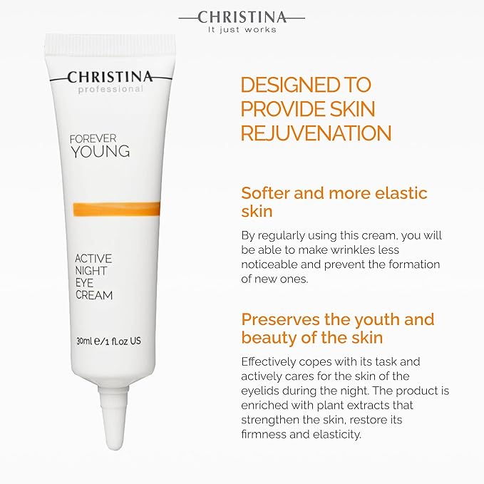 -CHRISTINA- Forever Young Active Eye Night Cream with Retinol | Avocado Oil Eye Cream | Rejuvenates, Moisturizes, and Nourishes the Skin 30ml
