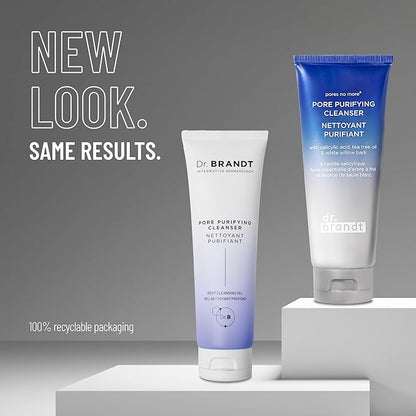 Dr. Brandt Pores No More, Pore Purifying Cleanser - Non-Drying Gel - Helps to Minimize the Appearance of Pores & Dissolves Impurities - 3.5 fl oz