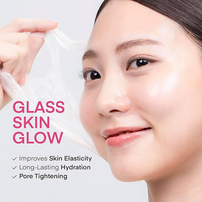 TEREZ & HONOR Collagen Night Wrapping Peel Off Mask: Korean Face Mask for Elasticity, Hydrating & Glow - 100Dalton Smallest Molecular Collagen for Glass Skin, Dermatologist Tested, 3.4 FL OZ 2 Pcs