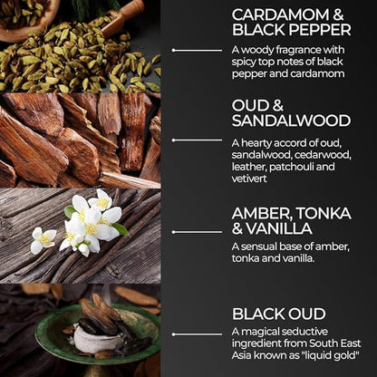 ZOUSZ Black Oud Charcoal Mens Face Scrub Mask – Exfoliating Clay Face Mask & Deep Cleansing Facial Scrub with Activated Charcoal, Salicylic Acid & Hyaluronic Acid – Revitalize skin – 50ml