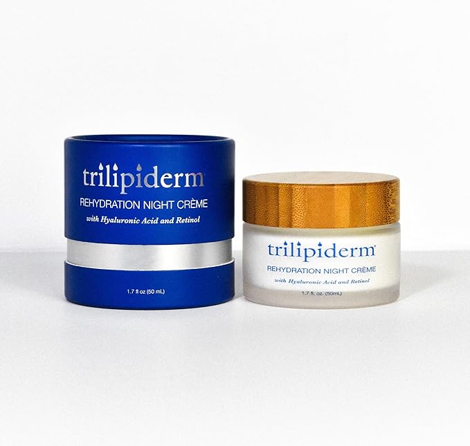Trilipiderm Rehydration Night Crème W/Hyaluronic Acid, Vitamins A, C, E & Medyssinnian Lipid, Anti Aging Facial Night Cream Moisturizer for Face & Neck, Anti Wrinkle Cream for Men & Women, 1.7 Fl Oz