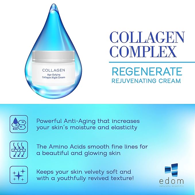 Edom perfect Collagen Age-Defying Night moisturizer Cream, for all skin types 1.7 fl.oz