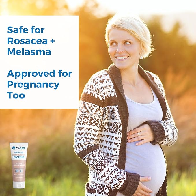 Tinted Mineral Sunscreen for Face SPF 31 by Waxhead – Non-Nano Zinc Oxide BB Cream Moisturizer, Unscented, Non-Comedogenic Facial Sunscreen + Primer for Daily Wear (Light Tint 4oz)