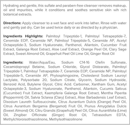 DRMTLGY Essential Facial Cleanser - Gentle Face Cleanser and Face Wash for Women and Men with Anti-Aging Peptides & Hyaluronic Acid. 6.9 fl oz