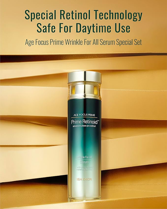 ISA KNOX Age Focus Prime Wrinkle For All (4.9fl oz) - Plant-Based Korean Skin Care Solution for Skin Elasticity & Moisturization by LG Beauty. Daytime Retinol.