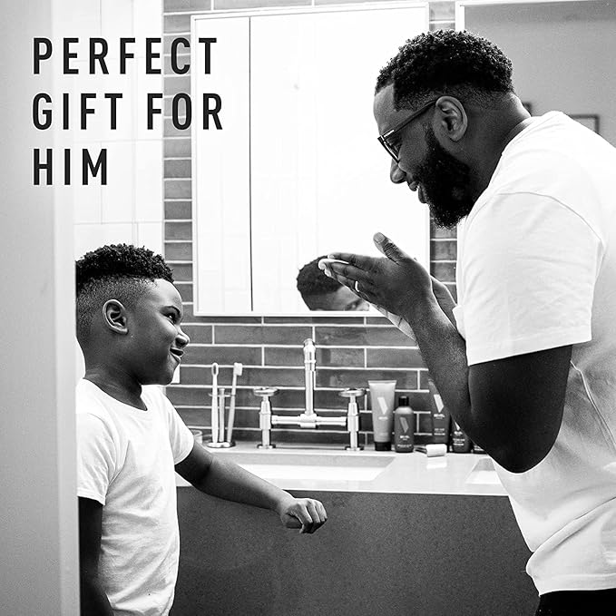 Bevel Facial Skin Care Set for Men - Mens Skincare Kit Routine Includes Face Wash with Aloe Vera, Glycolic Acid Exfoliating Pads, Lightweight Face Moisturizer, Helps Treat Blemishes and Bumps