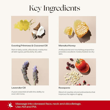 Trilogy Ultra Hydrating Face Cream, Intense Moisture for Dry Skin with Rosehip Oil, 2.5 fl oz